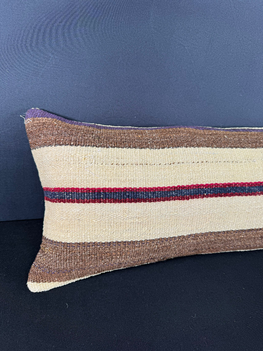 Turkish Hemp Pillow Cushion Natural Beige Brown Cushion Cover 12x46 #30302