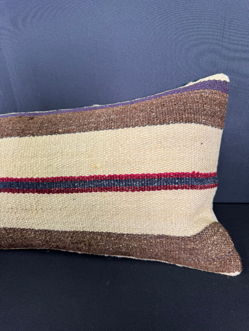 Turkish Hemp Pillow Cushion Natural Beige Brown Cushion Cover 12x46 #30302