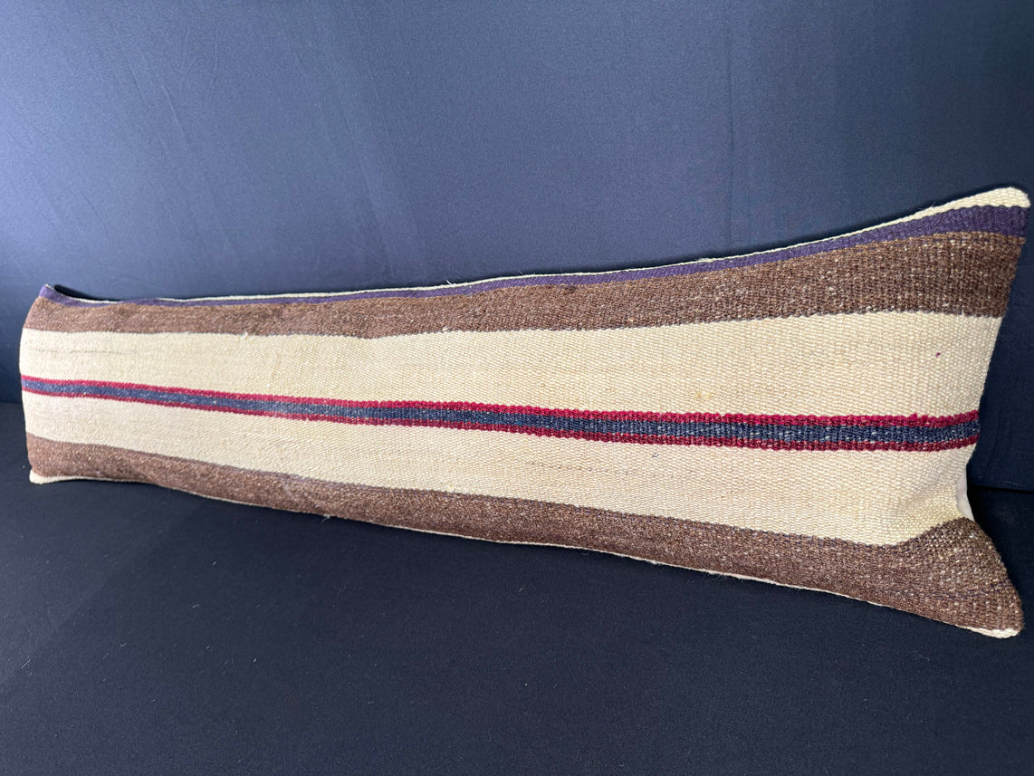 Turkish Hemp Pillow Cushion Natural Beige Brown Cushion Cover 12x46 #30302