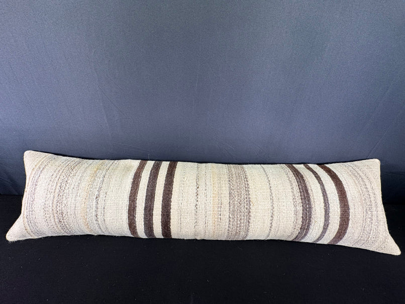 Turkish Hemp Pillow Cushion Natural Beige Brown Cushion Cover 12x46 #30300