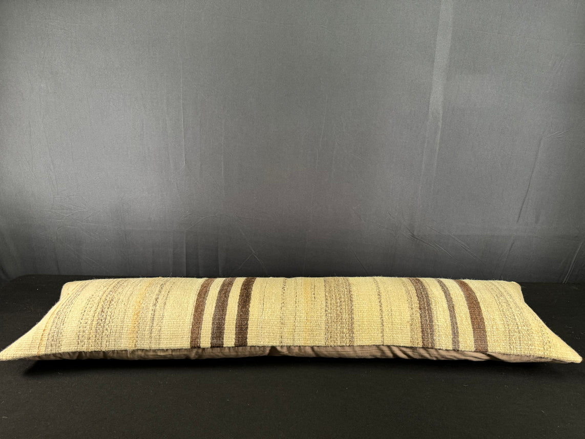 Turkish Hemp Pillow Cushion Natural Beige Brown Cushion Cover 12x46 #30300