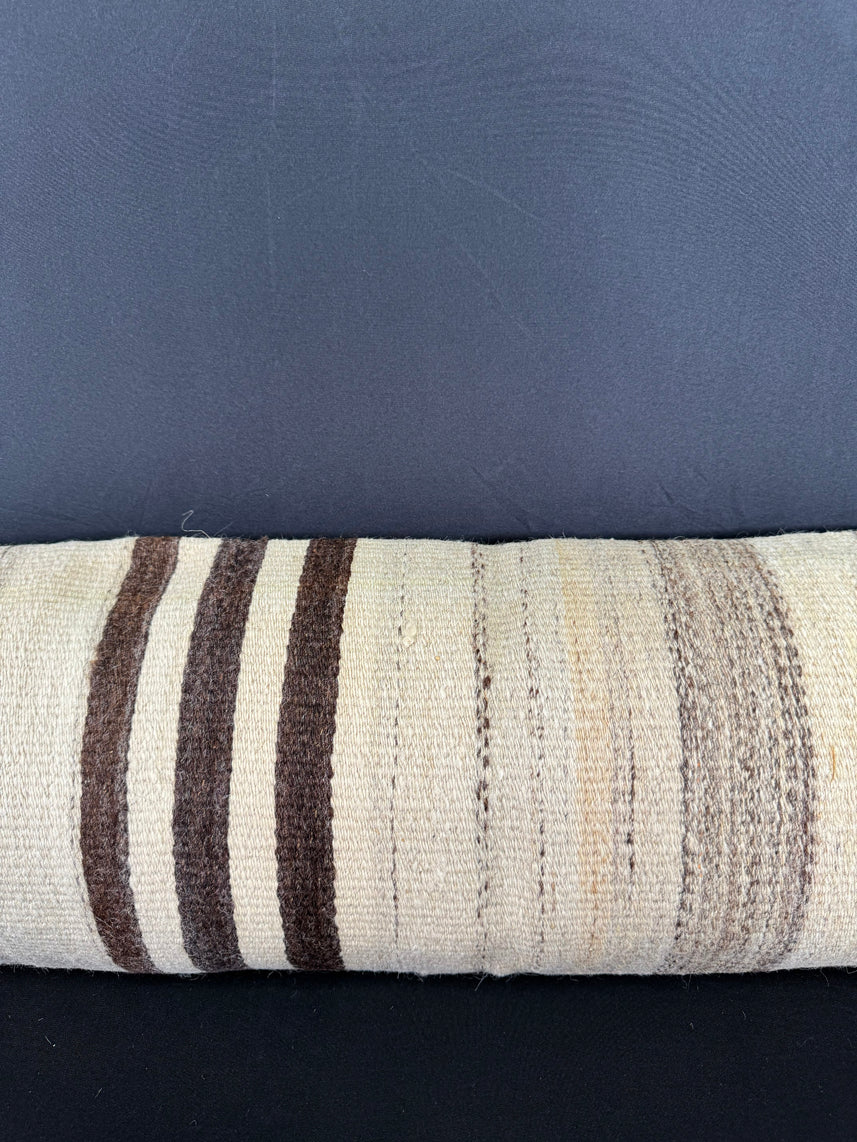 Turkish Hemp Pillow Cushion Natural Beige Brown Cushion Cover 12x46 #30300