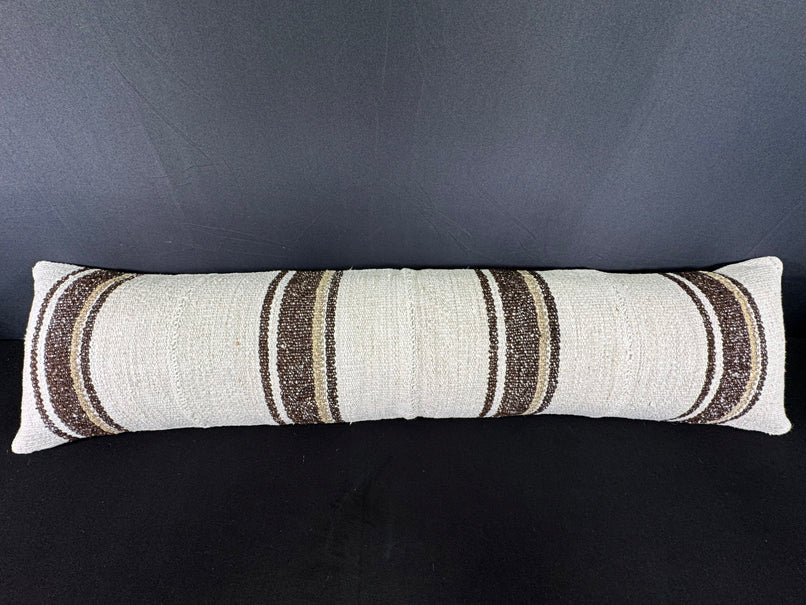 Turkish Hemp Pillow Cushion Natural Beige Brown Cushion Cover 12x46 #30306