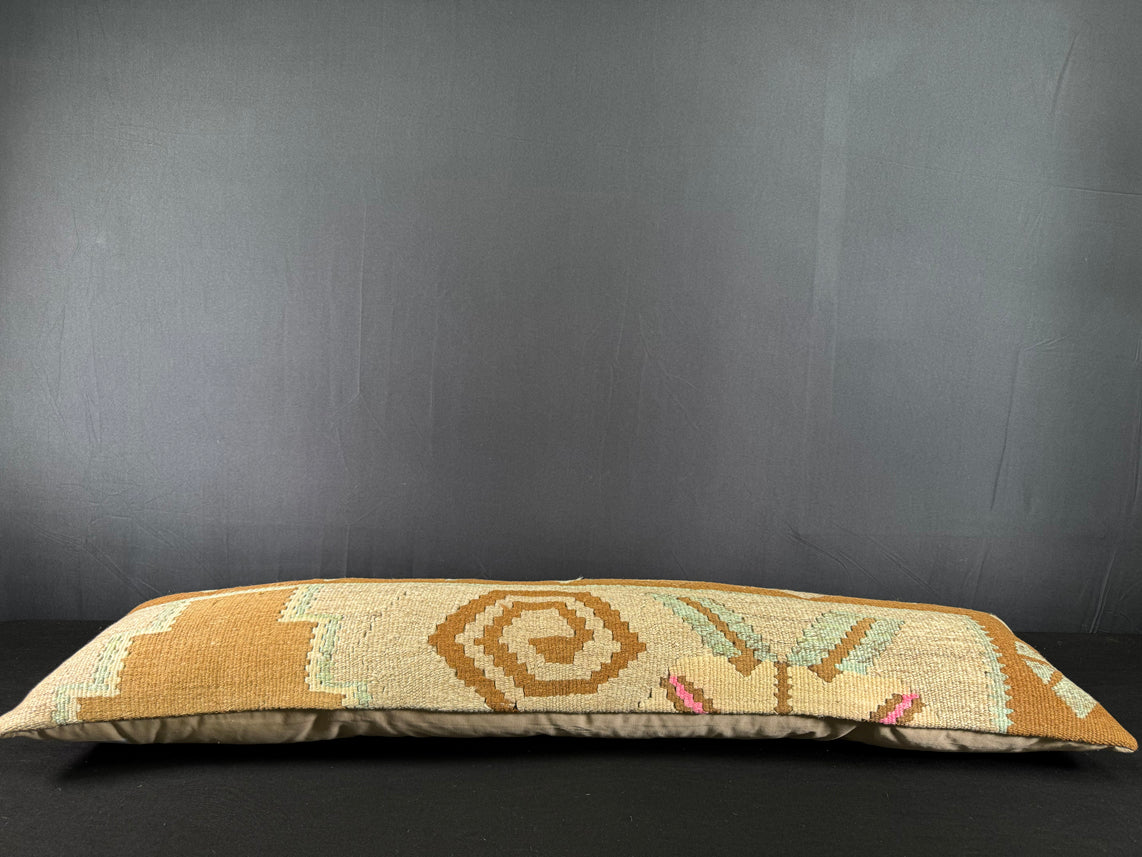Turkish Hemp Pillow Cushion Natural Beige Brown Cushion Cover 12x46 #30327