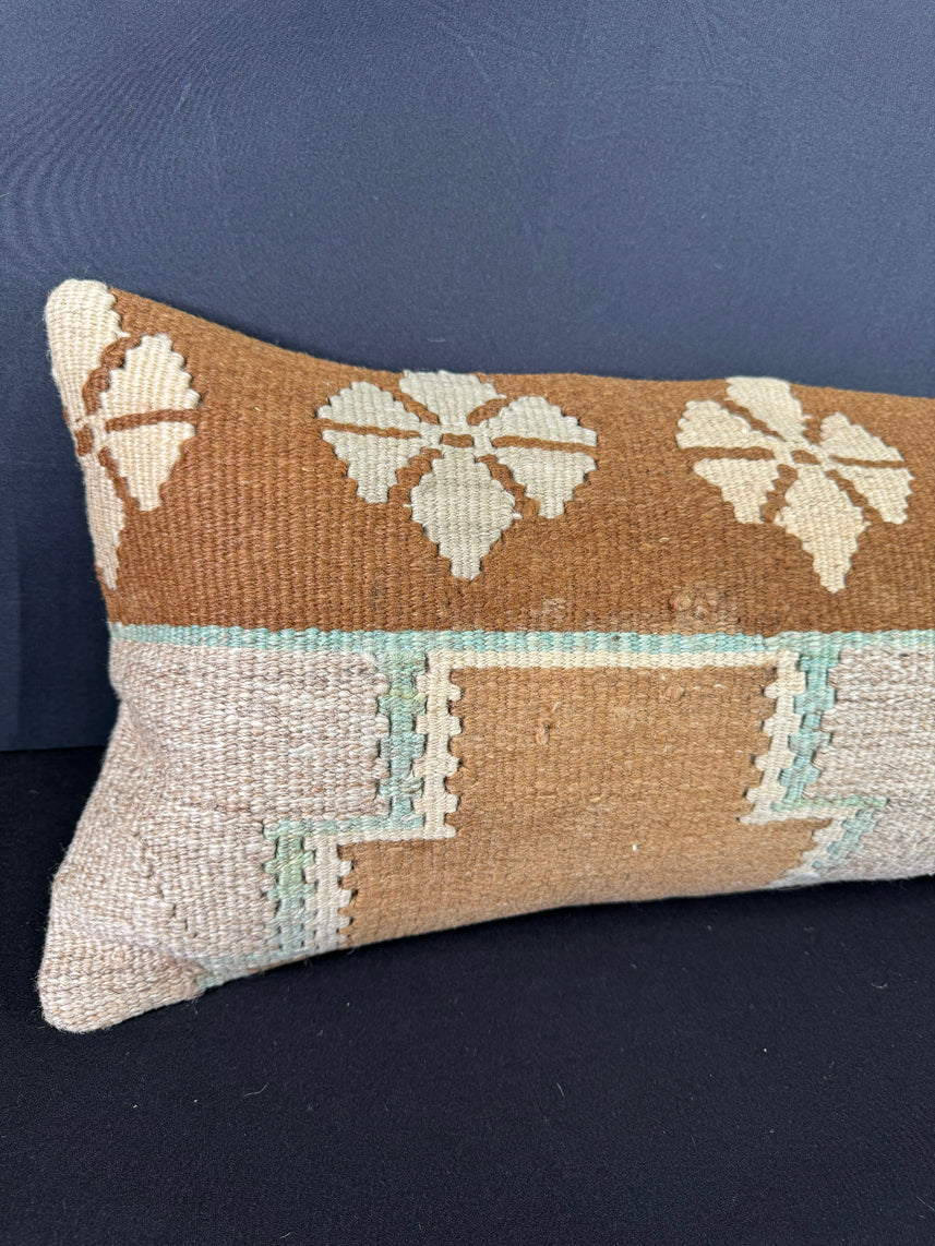 Turkish Hemp Pillow Cushion Natural Beige Brown Cushion Cover 12x46 #30327