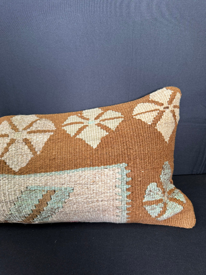 Turkish Hemp Pillow Cushion Natural Beige Brown Cushion Cover 12x46 #30327