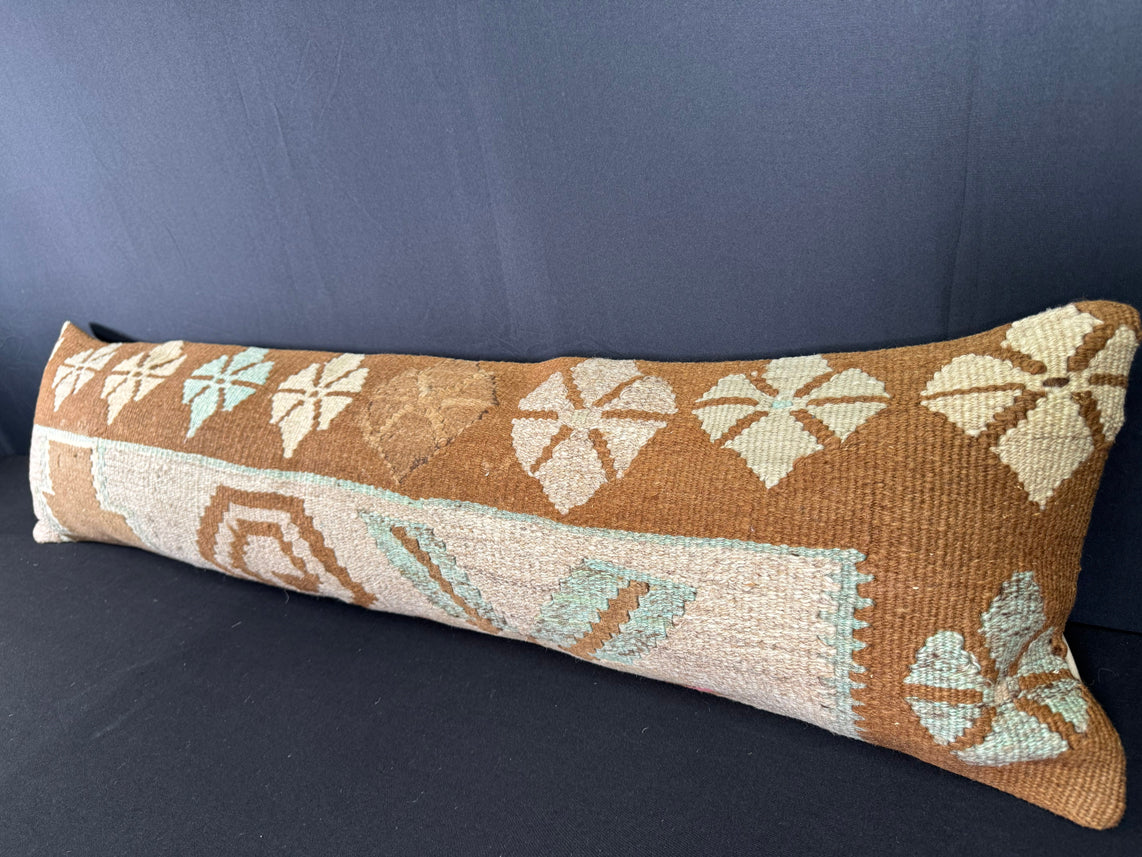 Turkish Hemp Pillow Cushion Natural Beige Brown Cushion Cover 12x46 #30327