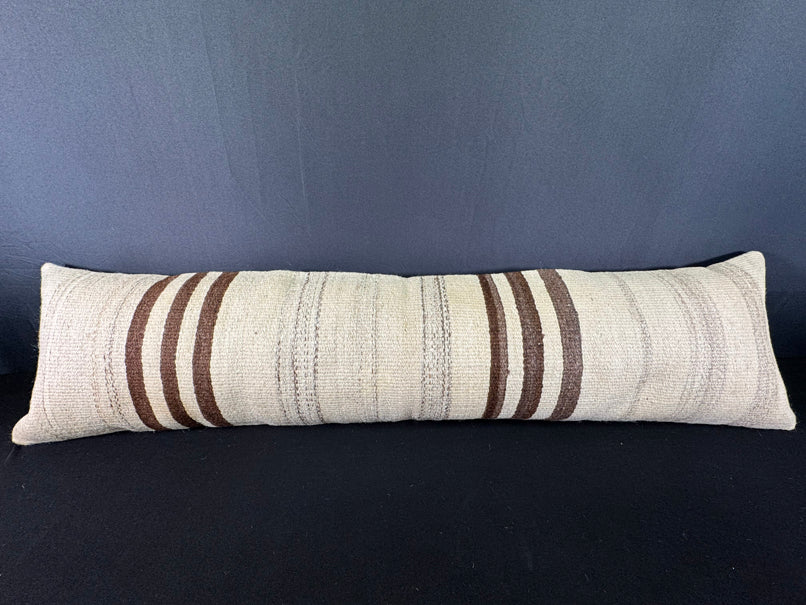 Turkish Hemp Pillow Cushion Natural Beige Brown Cushion Cover 12x46 #30303