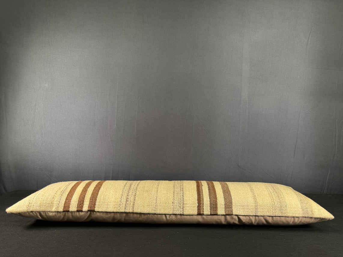 Turkish Hemp Pillow Cushion Natural Beige Brown Cushion Cover 12x46 #30303