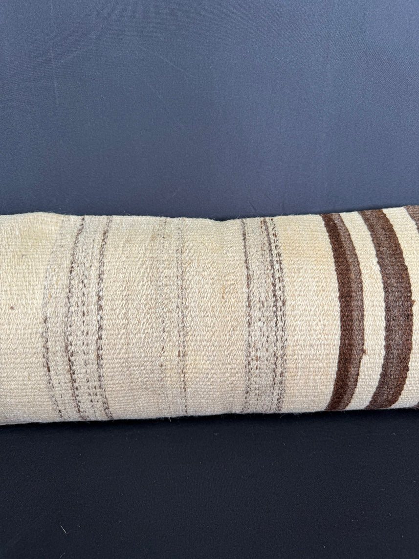 Turkish Hemp Pillow Cushion Natural Beige Brown Cushion Cover 12x46 #30303