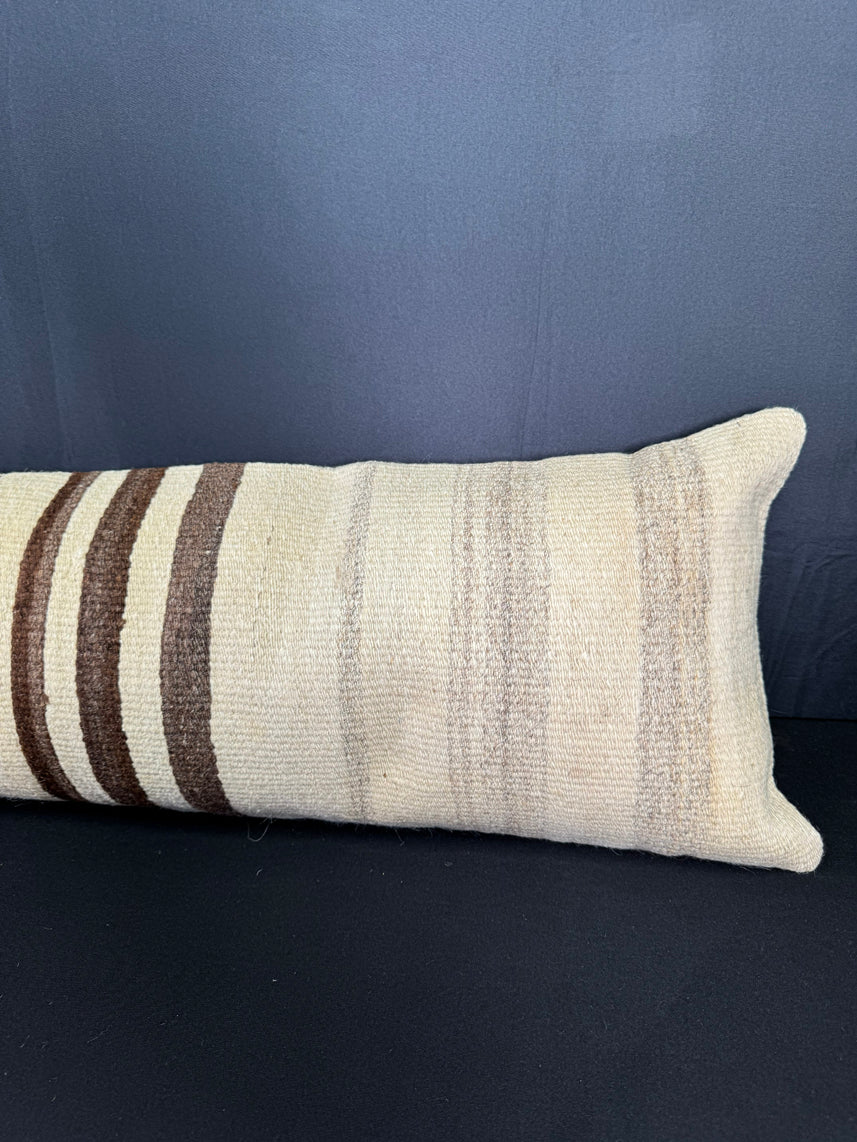 Turkish Hemp Pillow Cushion Natural Beige Brown Cushion Cover 12x46 #30303