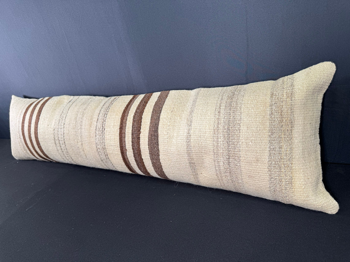 Turkish Hemp Pillow Cushion Natural Beige Brown Cushion Cover 12x46 #30303