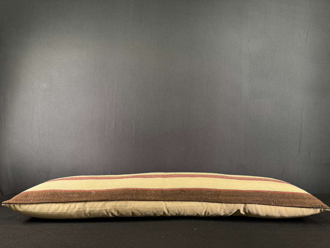 Turkish Hemp Pillow Cushion Natural Beige Brown Cushion Cover 12x46 #30396