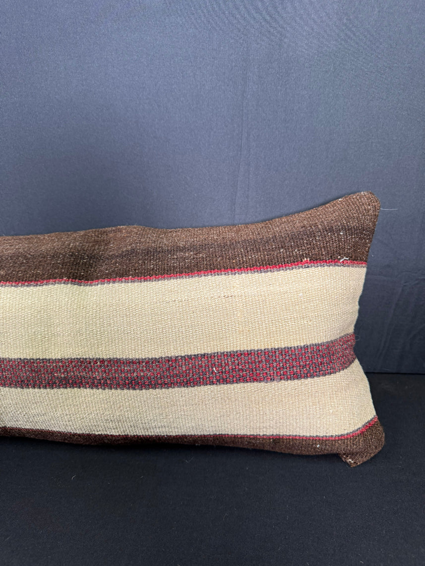 Turkish Hemp Pillow Cushion Natural Beige Brown Cushion Cover 12x46 #30396