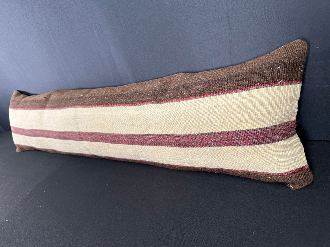 Turkish Hemp Pillow Cushion Natural Beige Brown Cushion Cover 12x46 #30396