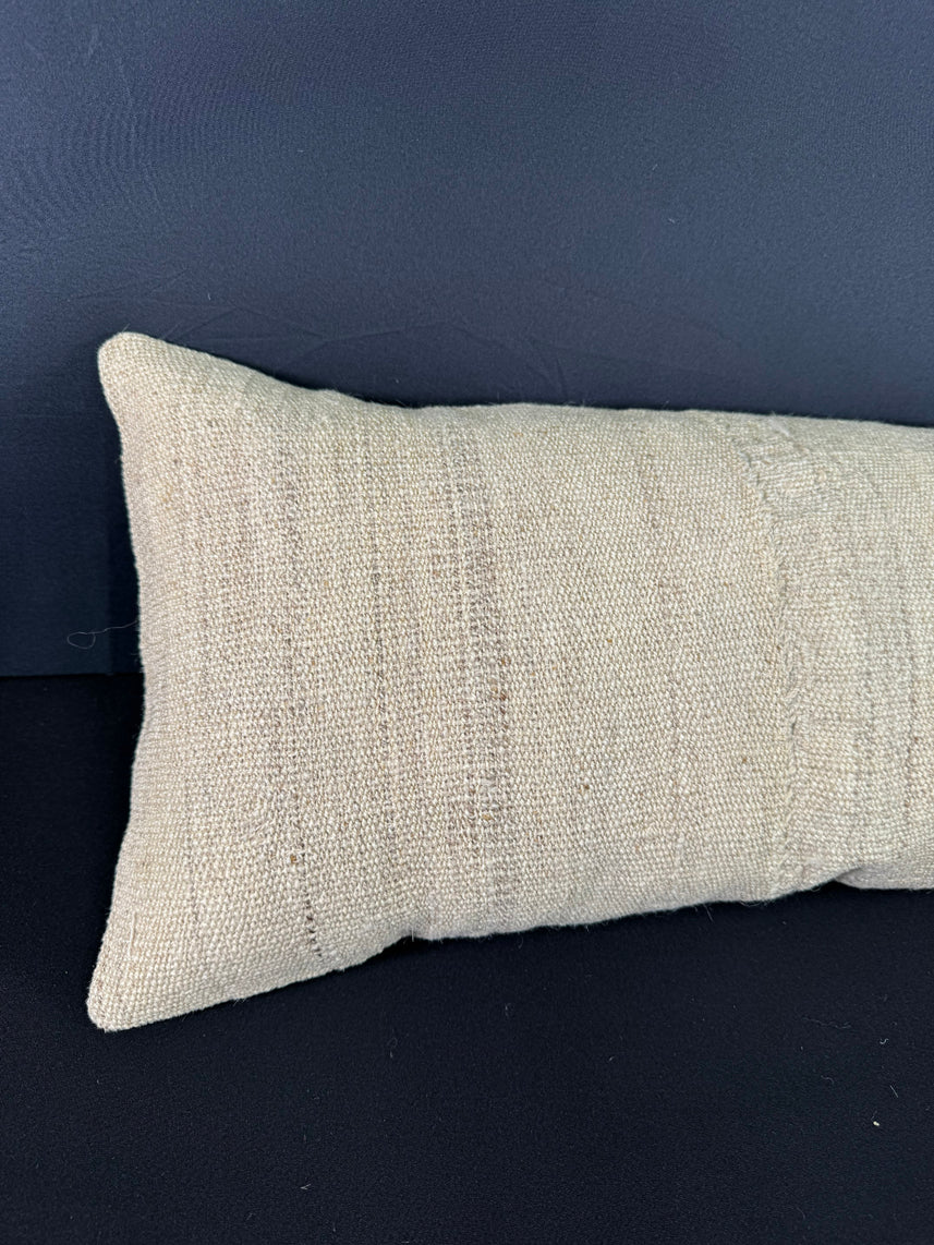 Turkish Hemp Pillow Cushion Natural Beige  Cushion Cover 12x46 #30319