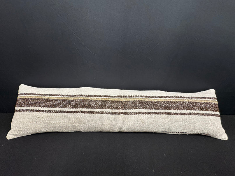 Turkish Hemp Pillow Cushion Natural Beige Brown Cushion Cover 12x46 #30334