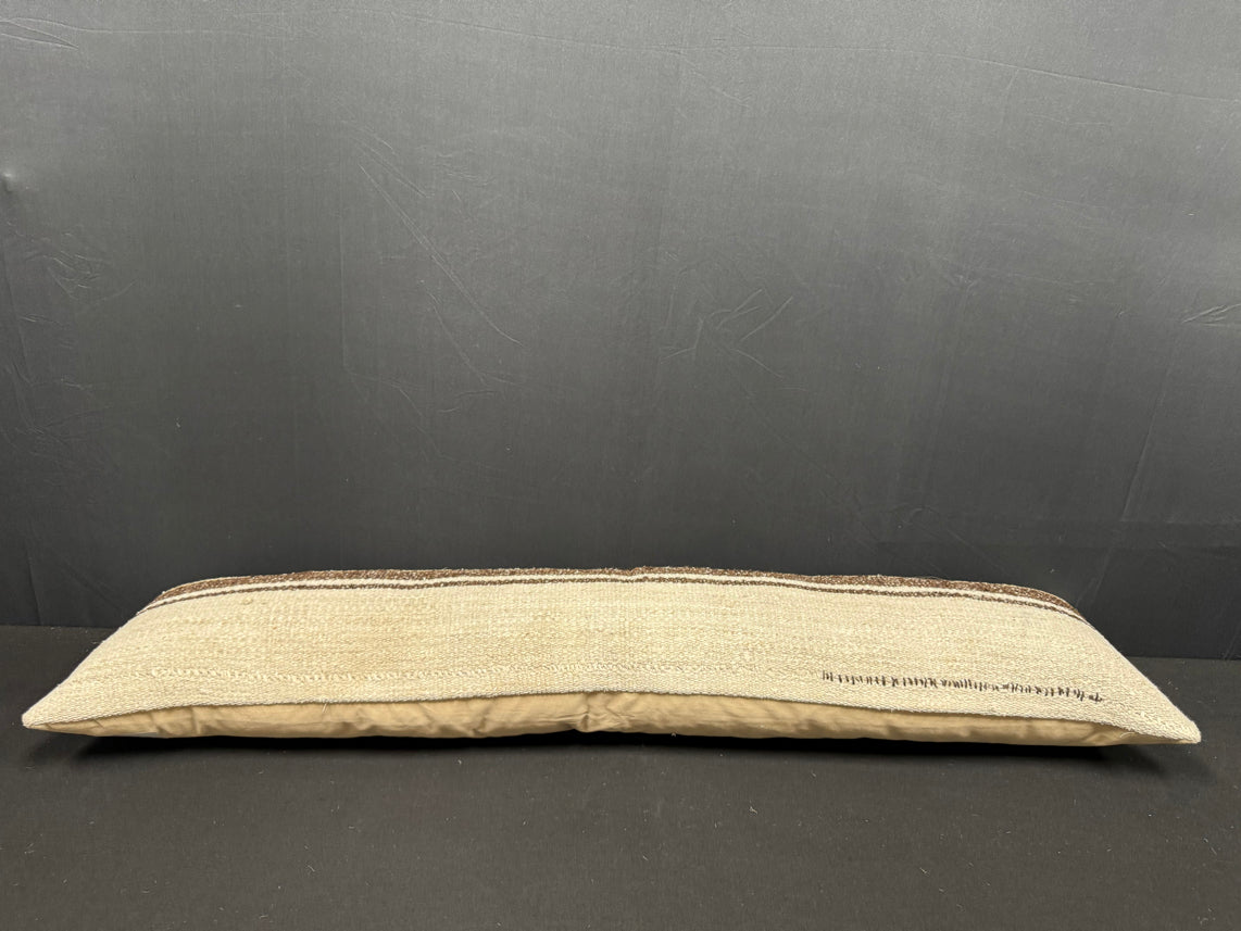 Turkish Hemp Pillow Cushion Natural Beige Brown Cushion Cover 12x46 #30334