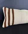 Turkish Hemp Pillow Cushion Natural Beige Black Cushion Cover 12x46 #30324