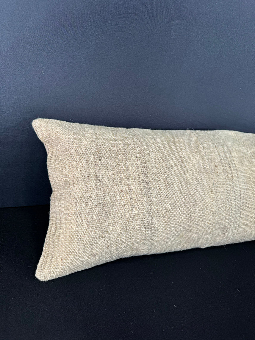 Turkish Hemp Pillow Cushion Natural Beige  Cushion Cover 12x46 #30288