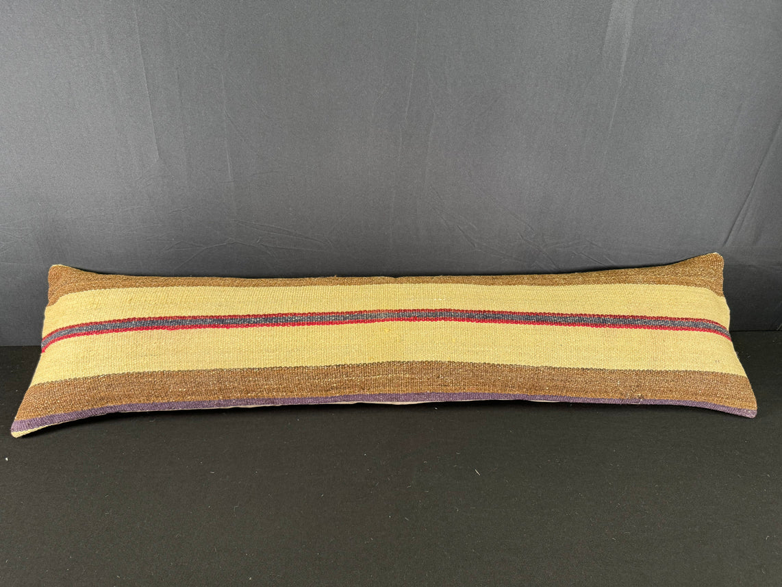 Turkish Hemp Pillow Cushion Natural Beige Brown Cushion Cover 12x46 #30335