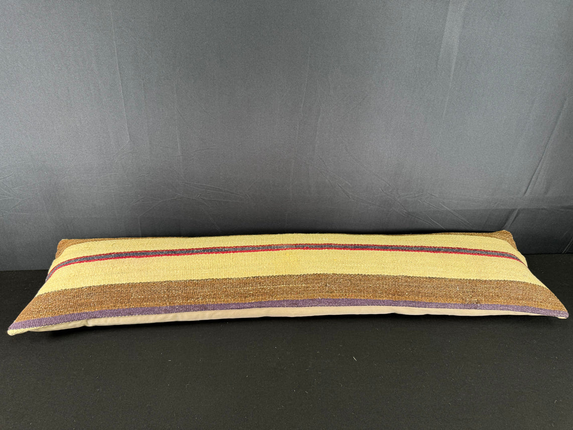 Turkish Hemp Pillow Cushion Natural Beige Brown Cushion Cover 12x46 #30335