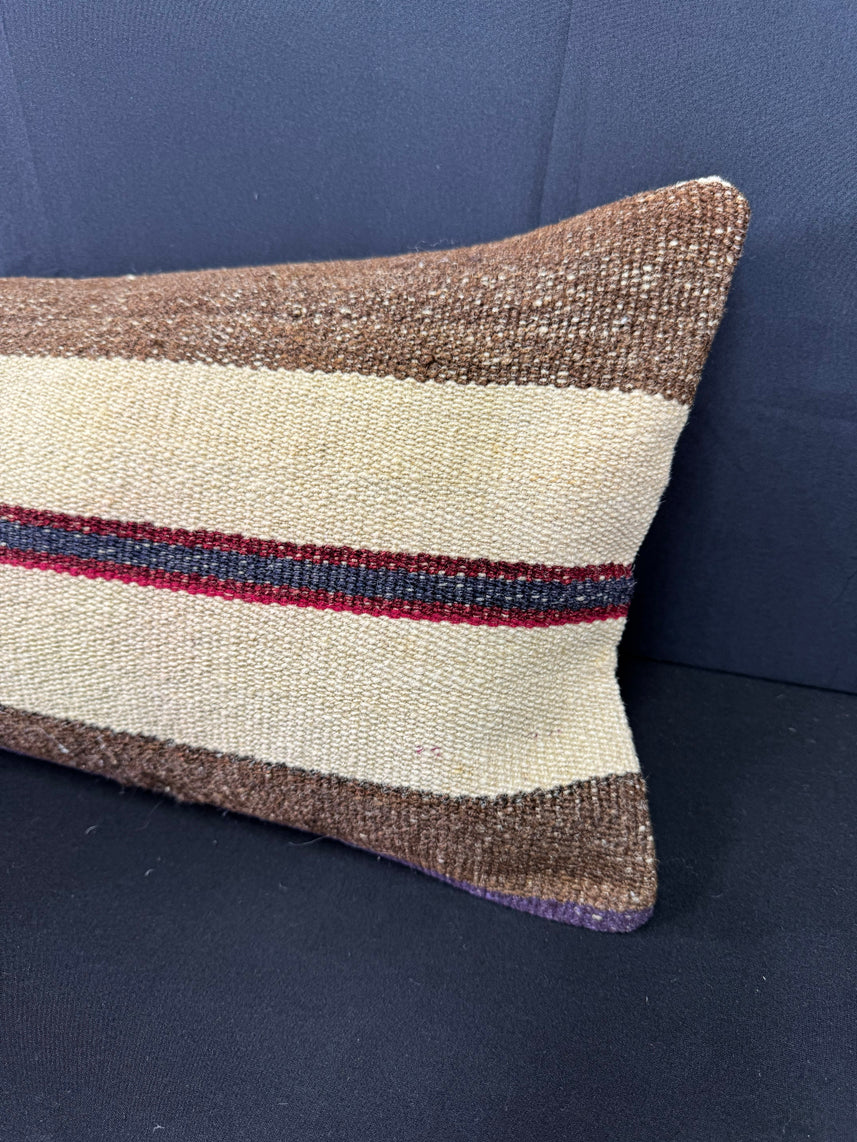 Turkish Hemp Pillow Cushion Natural Beige Brown Cushion Cover 12x46 #30335