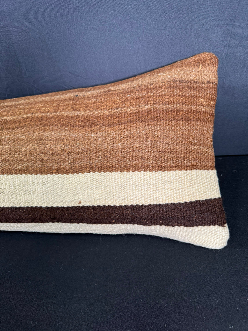 Turkish Hemp Pillow Cushion Natural Beige Brown Cushion Cover 12x46 #30318