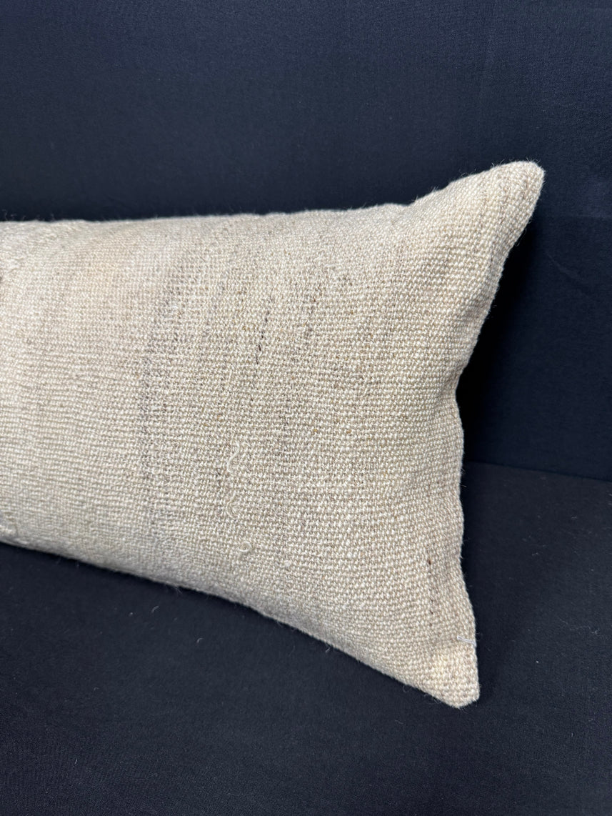 Turkish Hemp Pillow Cushion Natural Beige  Cushion Cover 12x46 #30290
