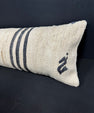 Turkish Hemp Pillow Cushion Natural Beige Black Cushion Cover 12x46 #30333