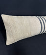 Turkish Hemp Pillow Cushion Natural Beige Black Cushion Cover 12x46 #30311