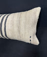 Turkish Hemp Pillow Cushion Natural Beige Black Cushion Cover 12x46 #30311