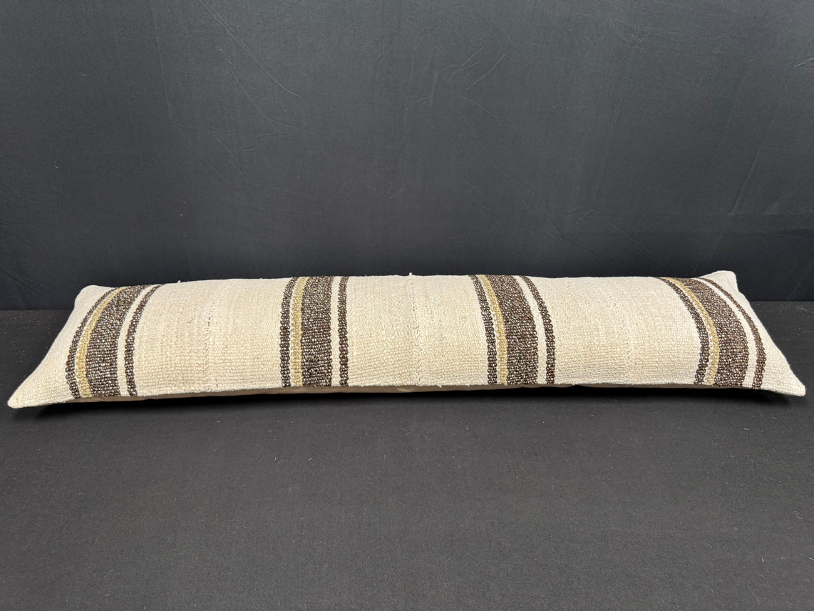Turkish Hemp Pillow Cushion Natural Beige Brown Cushion Cover 12x46 #30320