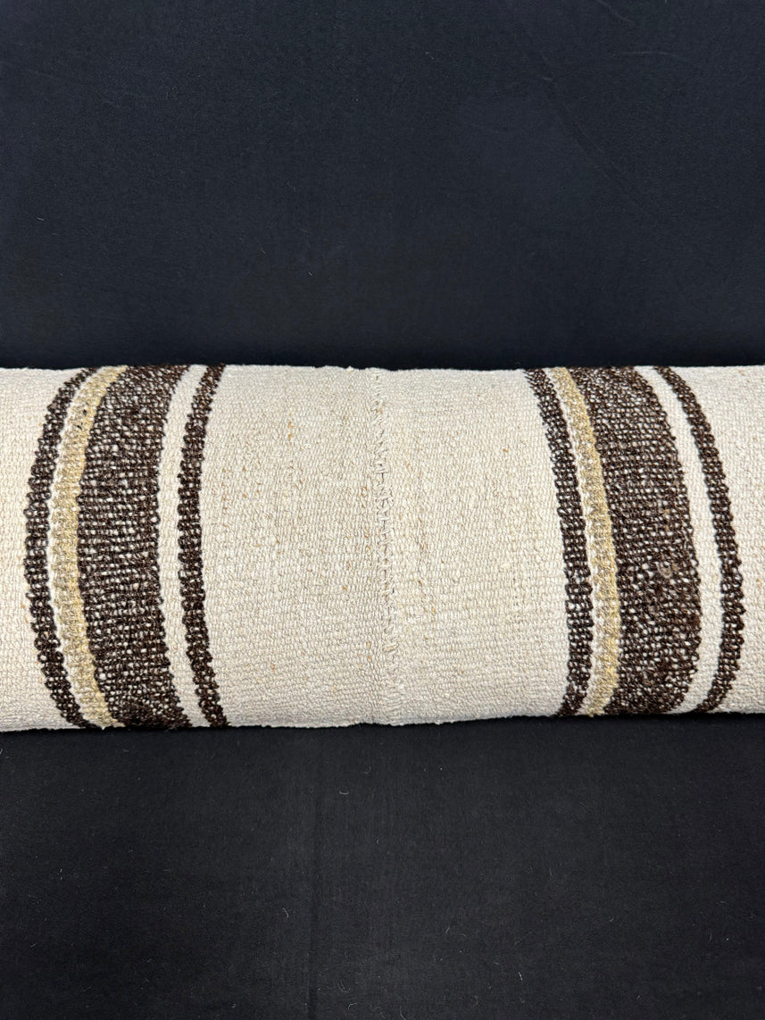 Turkish Hemp Pillow Cushion Natural Beige Brown Cushion Cover 12x46 #30320