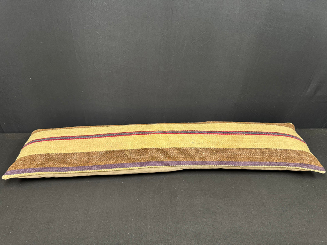 Turkish Hemp Pillow Cushion Natural Beige Brown Cushion Cover 12x46 #30339