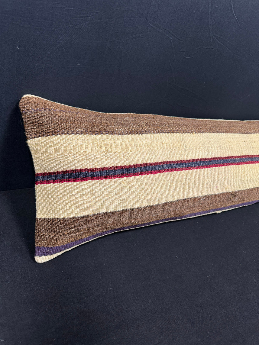 Turkish Hemp Pillow Cushion Natural Beige Brown Cushion Cover 12x46 #30339