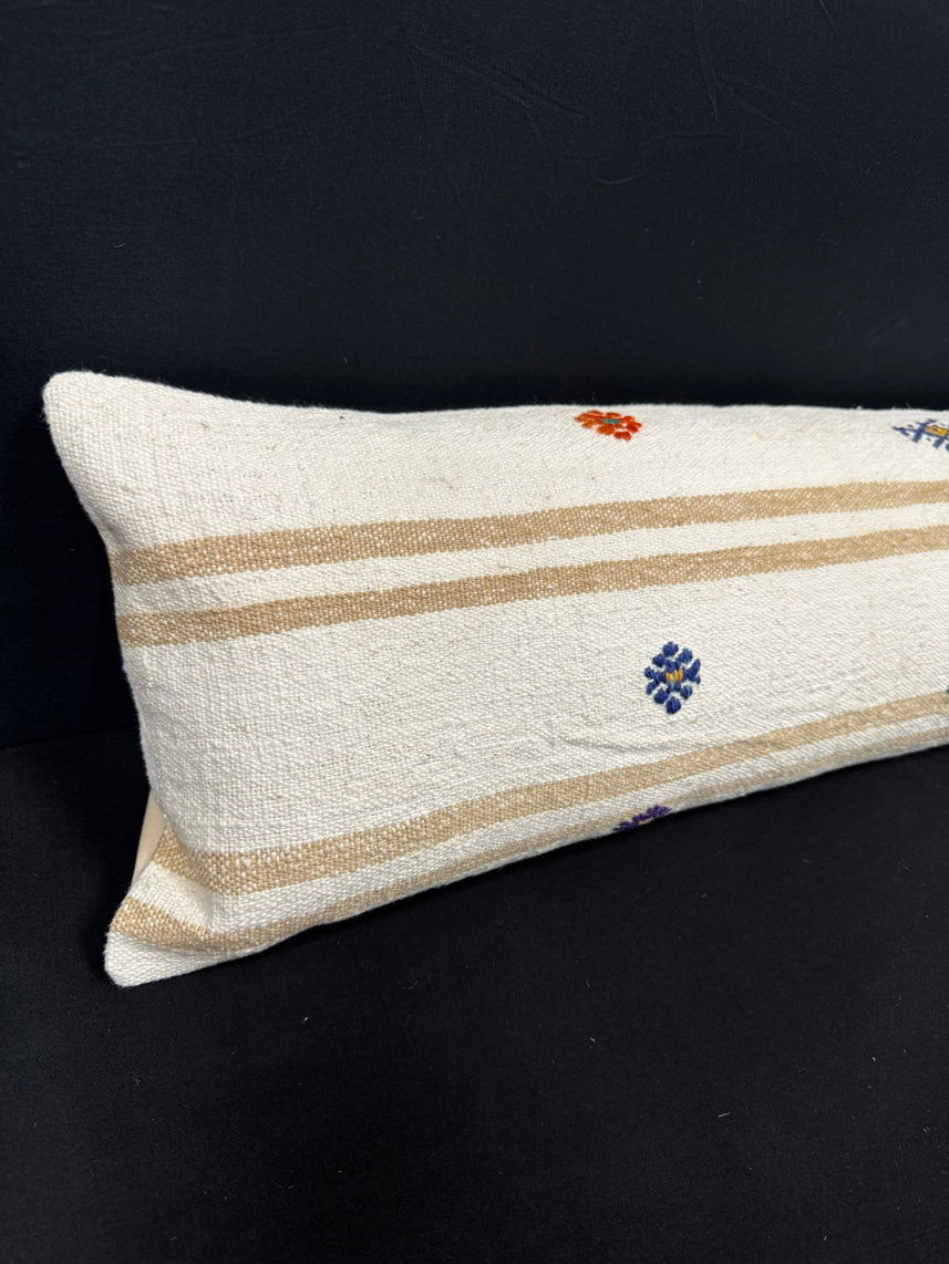 Turkish Hemp Pillow Cushion Natural Beige Brown Cushion Cover 12x46 #30305