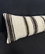 Turkish Hemp Pillow Cushion Natural Beige Black Cushion Cover 12x46 #30310