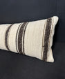 Turkish Hemp Pillow Cushion Natural Beige Black Cushion Cover 12x46 #30310