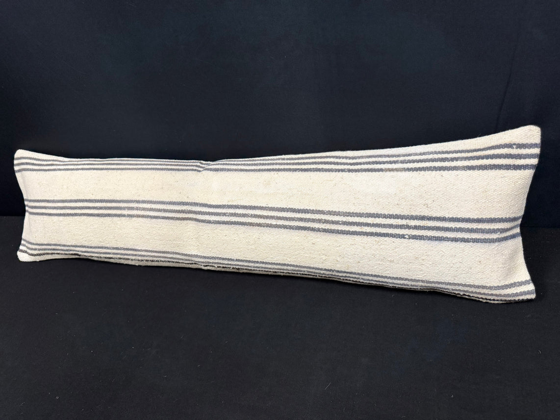 Turkish Hemp Pillow Cushion Natural Beige Gray Cushion Cover 12x46 #30304
