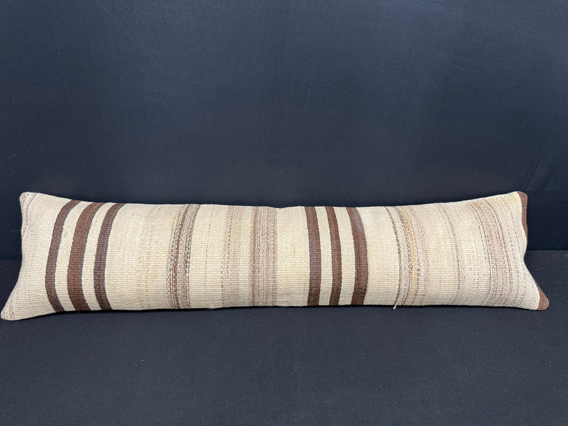 Turkish Hemp Pillow Cushion Natural Beige Brown Cushion Cover 12x46 #30328