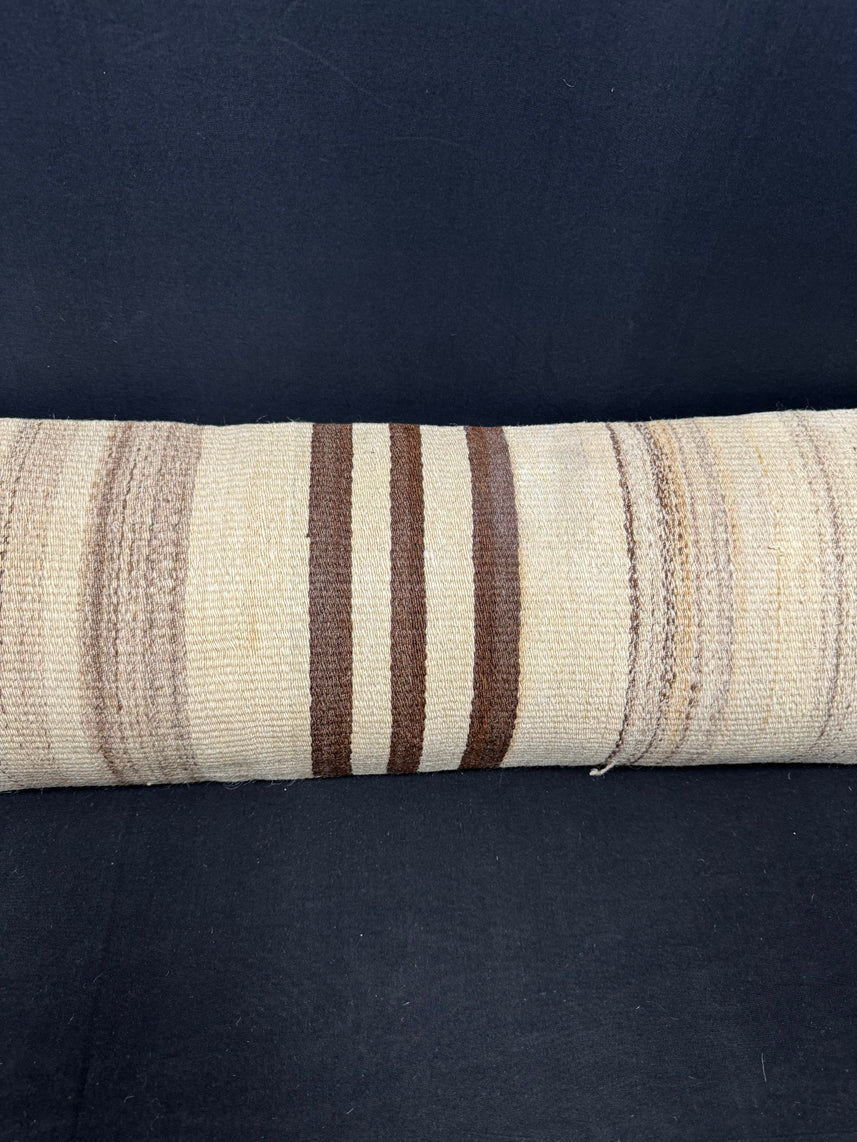 Turkish Hemp Pillow Cushion Natural Beige Brown Cushion Cover 12x46 #30328