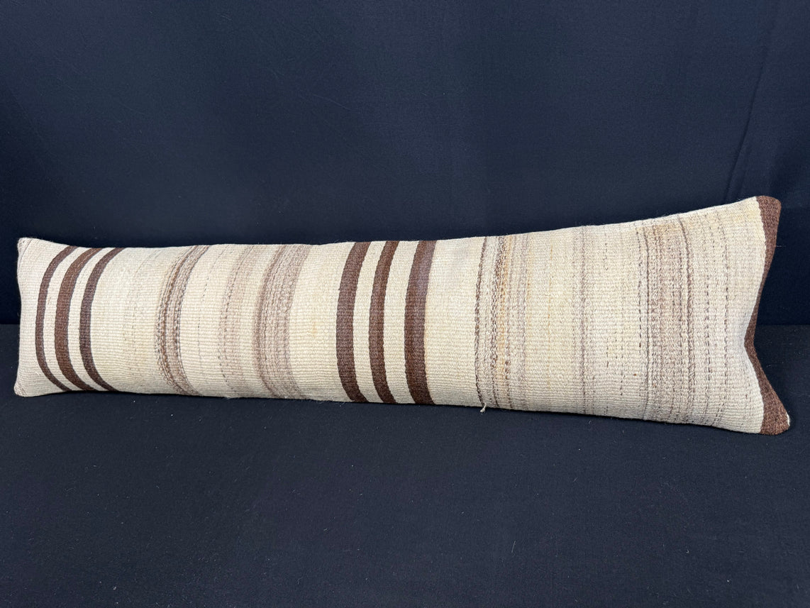 Turkish Hemp Pillow Cushion Natural Beige Brown Cushion Cover 12x46 #30328