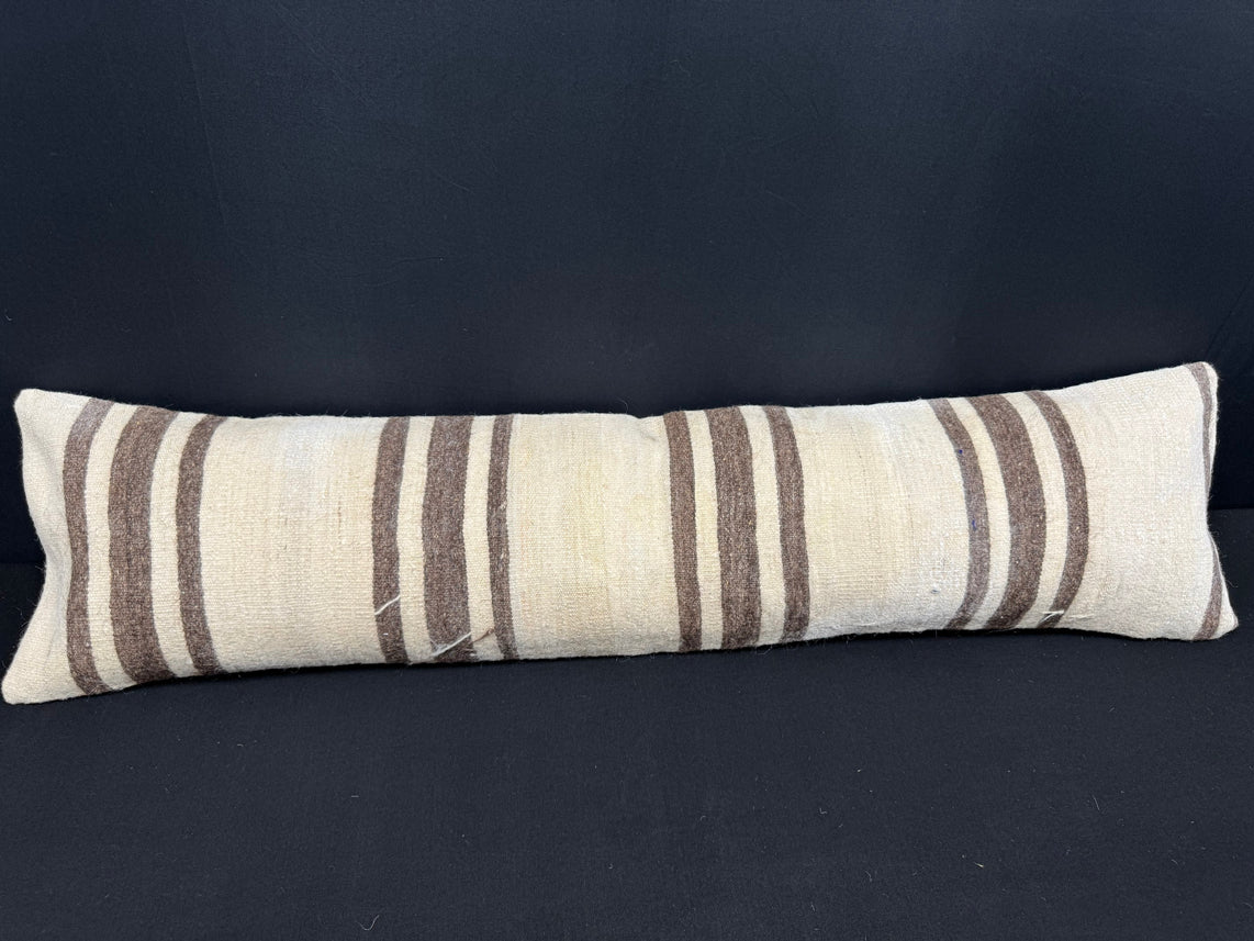 Turkish Hemp Pillow Cushion Natural Beige Brown Cushion Cover 12x46 #30292