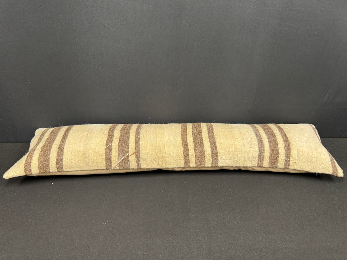 Turkish Hemp Pillow Cushion Natural Beige Brown Cushion Cover 12x46 #30292