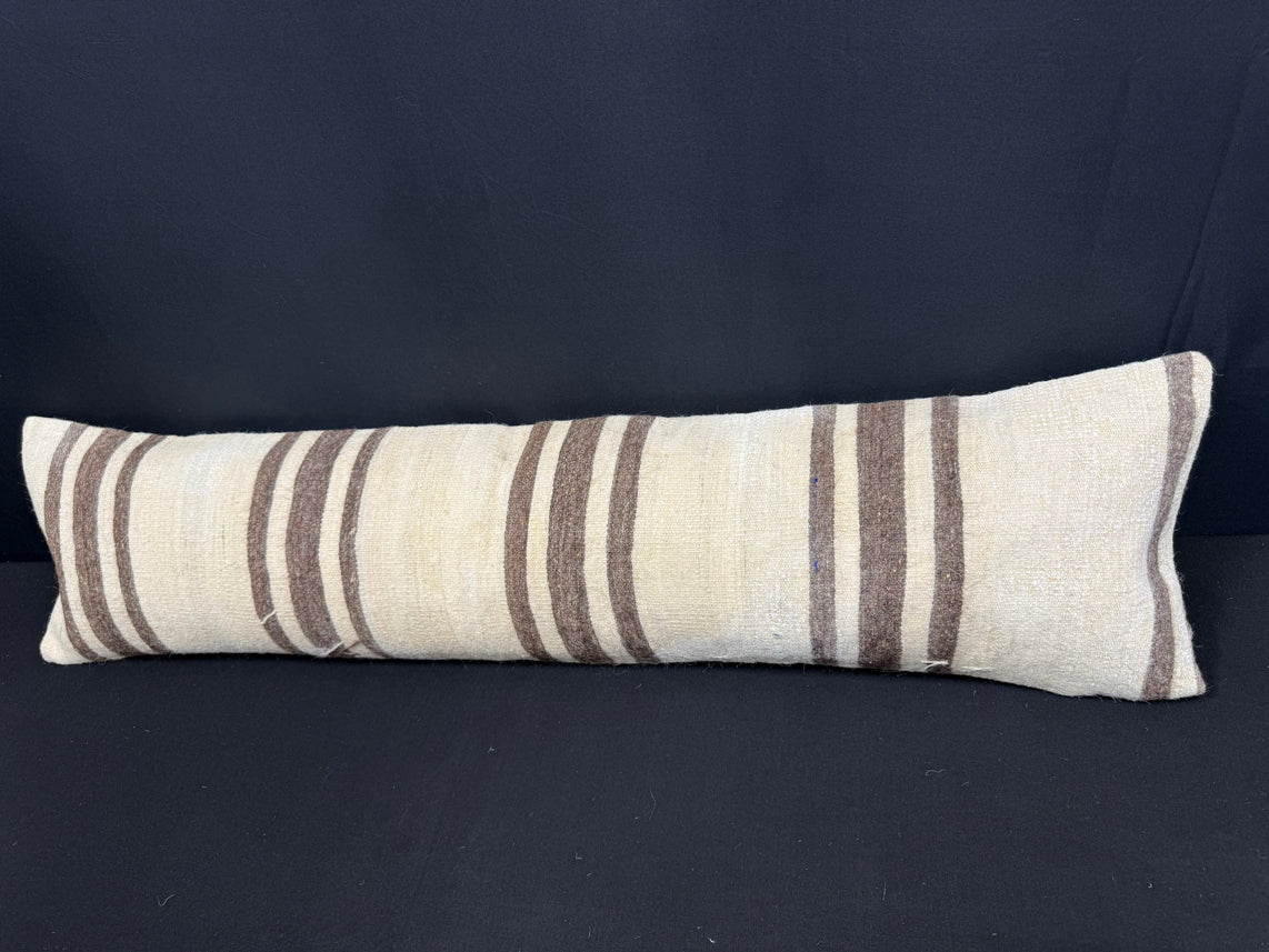 Turkish Hemp Pillow Cushion Natural Beige Brown Cushion Cover 12x46 #30292