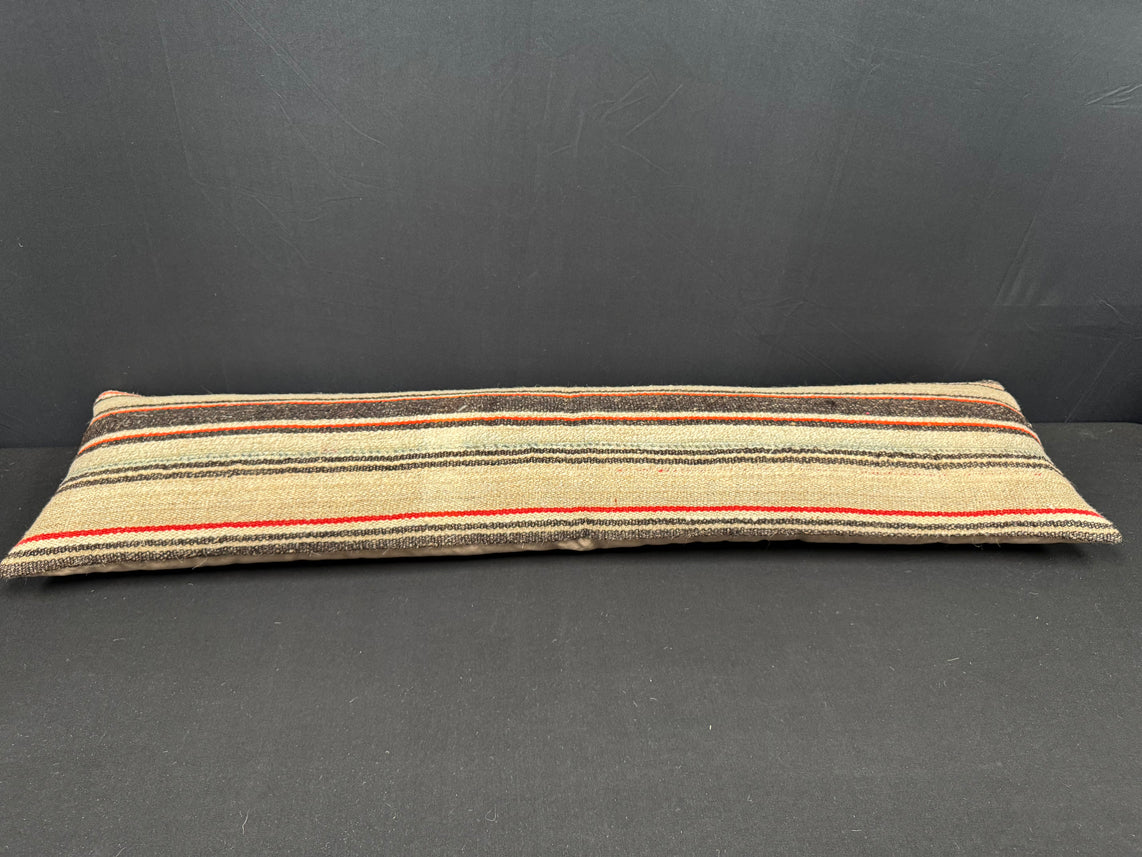 Turkish Hemp Pillow Cushion Natural Beige Black Cushion Cover 12x46 #30289
