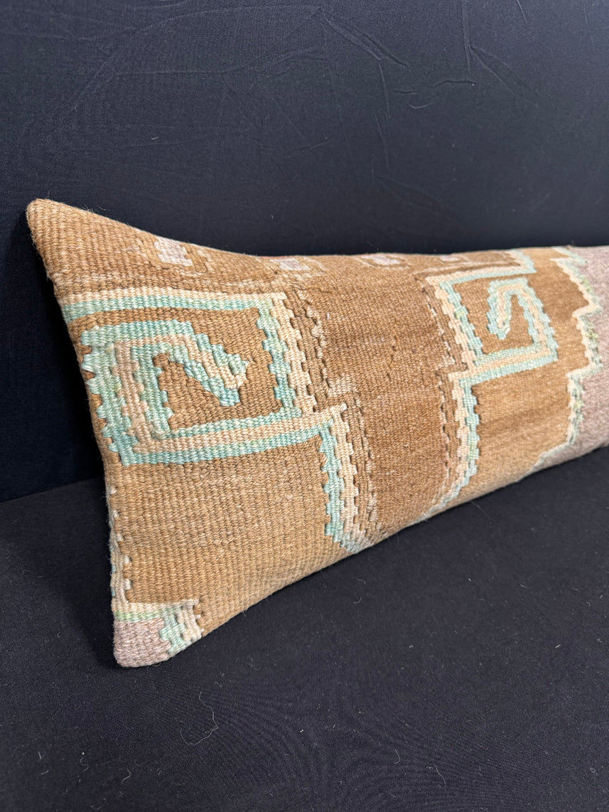 Turkish Hemp Pillow Cushion Natural Beige Brown Cushion Cover 12x46 #30525