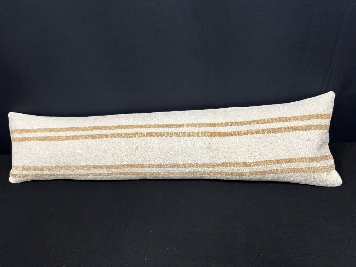 Turkish Hemp Pillow Cushion Natural Beige Brown Cushion Cover 12x46 #30312