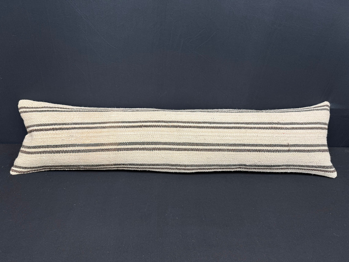 Turkish Hemp Pillow Cushion Natural Beige Brown Cushion Cover 12x46 #30286